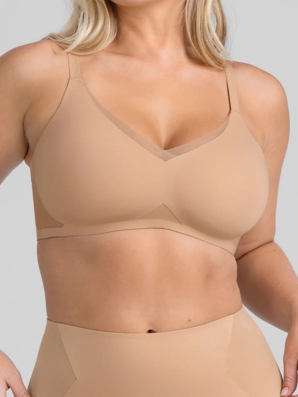 Honeylove CrossOver Wireless Bra Tan / Nude 42DD